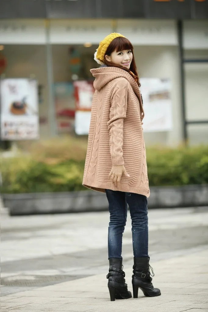 Новинка года модные женские туфли свитер куртка осень-зима повседневная одежда теплая Трикотажный кардиган женский длинный свитер пальто Onesize fb110