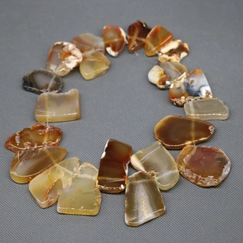 

Yellow Slice Stone Beads Oval Dyed Pendant Necklace, 2017 Freeship Charm Super Popularity European Fashion Jewelry for Women