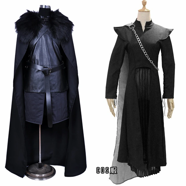 

2019 Movie Thrones Game Daenerys Targaryen And Jon Snow Cosplay Costume Halloween Carnival Adult Men Women Uniforms COSPLAY