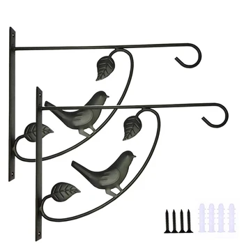 

Wrought Iron Basket Bracket Hook Bracket Lantern,Flower Pot Plant Hanger Suitable for Outdoor Indoor Hanging Bird Feeder Wind