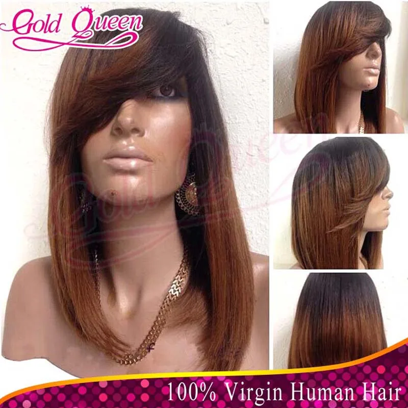 Short Lace Front Wigs Glueless Full Lace Wigs 12 Inch Ombre