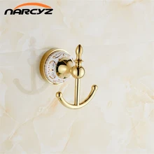 Практичный крючок аксессуары для ванной комнаты дизайнерский Европейский хром/золотое покрытие крючок, крючок для одежды, крючок для ванной комнаты 9086 K