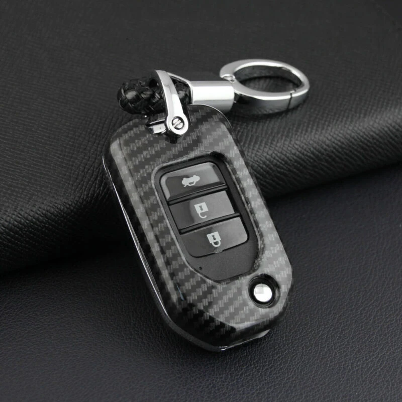 

1pc car key case high quality black Hard Flip Car Keychain Protection Case Cover For Honda A'ccord C'ivic C'RV interior parts