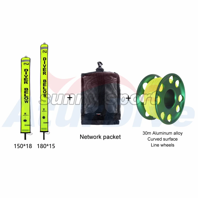 Aturdive submersible like reel wraps combination bundle equipment bag net bag portable set SMB diving Aturdive submersible like reel wraps combination bundle equipment bag net bag portable set SMB diving