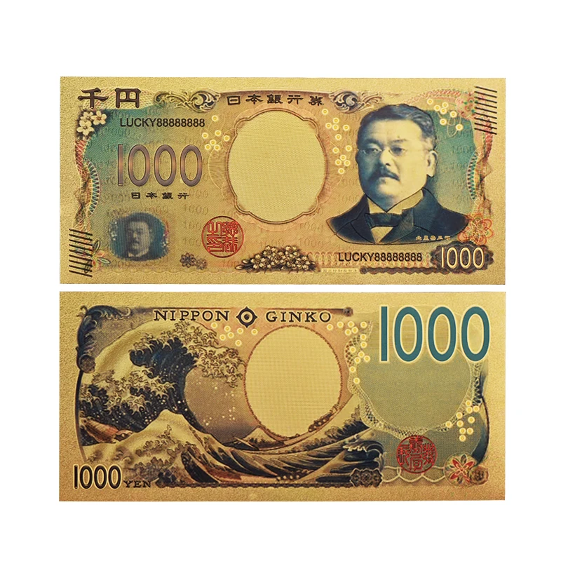 WR японская новая позолоченная банкнота для коллекции цветная Золотая фольга банкноты поддельные бумажные деньги с COA рамкой бизнес подарок