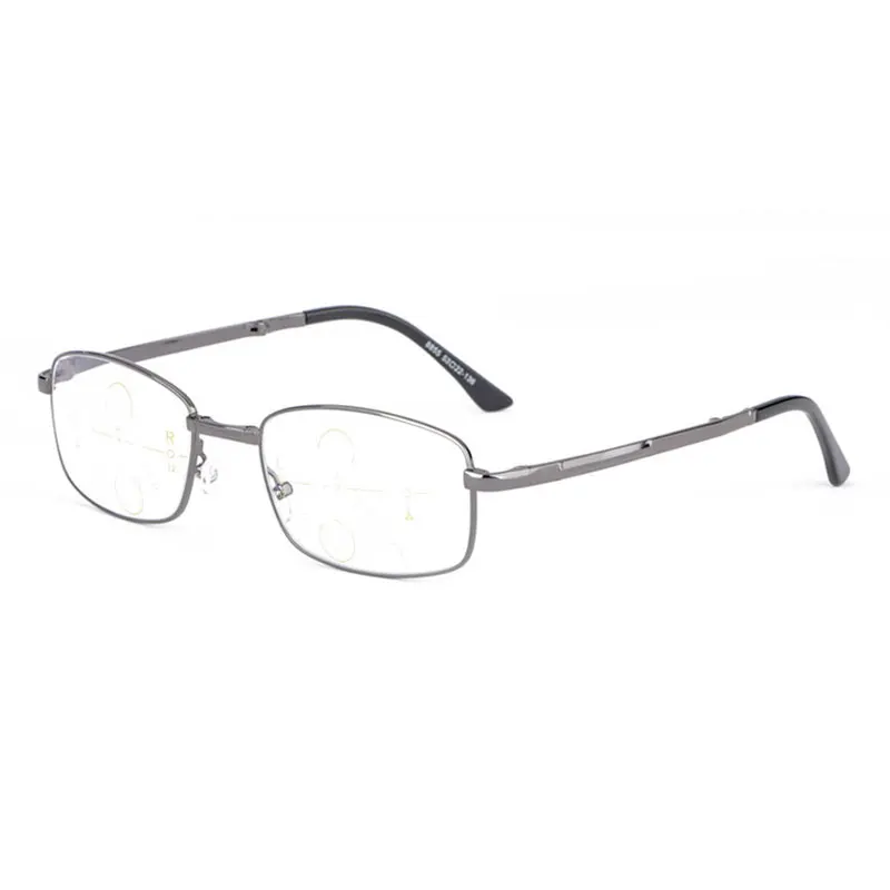 Reven Jate очки для чтения мужские анти-Синие лучи излучения диоптрия пресбиопические прогрессивные очки для мужских очков - Цвет оправы: Серый