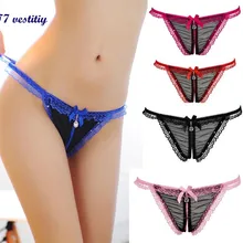 VOT7 vestitiy 2016 Wholesale Female Perspective Diamond Lace Panties Sexy Underwear Low Rise Thong sexy Lingerie Sep 2