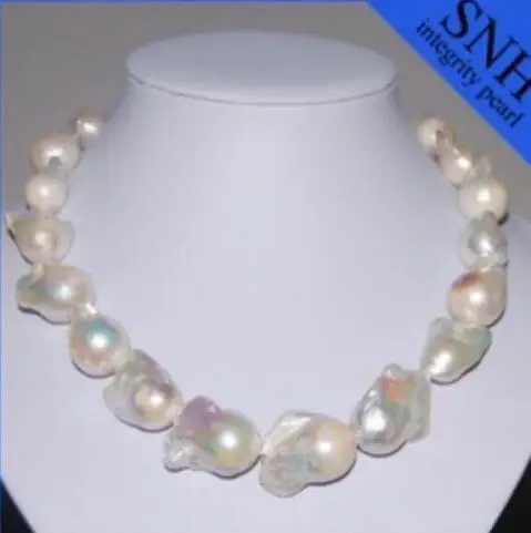 

Jewelry baroque 20-27mm Australian south seas white pearl necklace