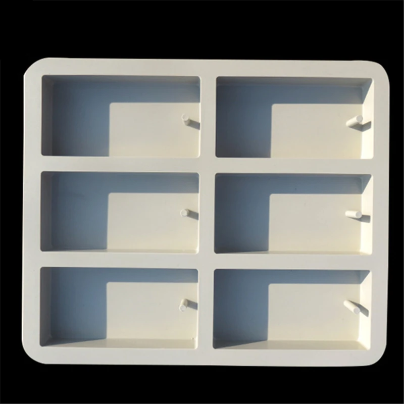 

6 Holes Rectangle Silicone Cake Mold Bakeware Home Baking Cake Pans Chocolate candle Mold E681