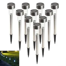 Hot 10 pcs/lot Stainless Steel LED Solar lamp Outdoor solar powered spotlight Solar Garden lamp lantern YD141