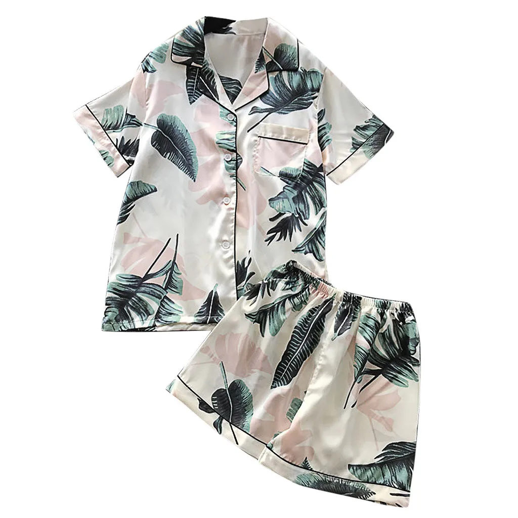 

simple short pyjamas women short sleeves ladies pajama sets shorts Cute cartoon sleepwear women homewear pijama mujer verano
