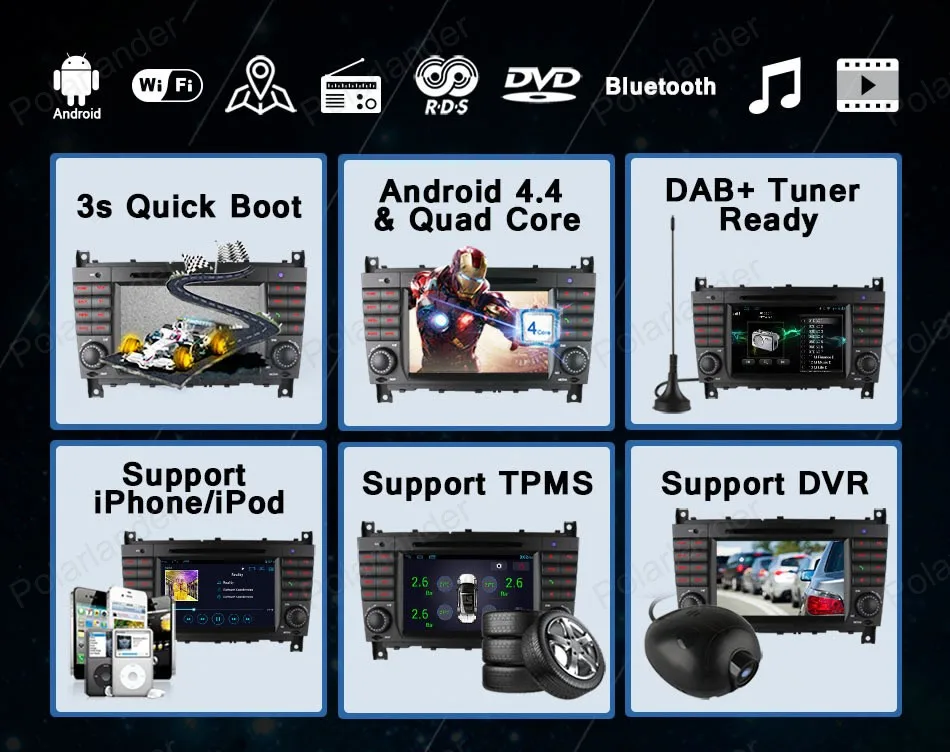 Excellent For B-enz W203 W209 W169 W219 A-Class C-Class Android4.4 Quad Core Car DVD CD radio Support DTV DVR GPS BT 3G WiFi TPMS DAB 7 Excellent For B-enz W203 W209 W169 W219 A-Class C-Class Android4.4 Quad Core Car DVD CD radio Support DTV DVR GPS BT 3G WiFi TPMS DAB 7