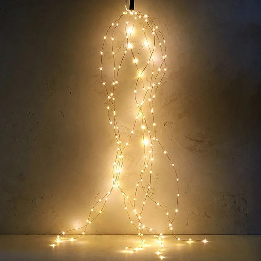 Thrisdar 10X2M 200LED Tree Vine Branch Light Copper Wire Fairy LED String Light Curtain Wedding Xmas Holiday Fairy Star Light