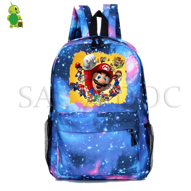 

Super Mario Bros Sonic Cartoon Backpack Galaxy Space School Bags for Teenage Girls Boys Laptop Backpack Travel Bags