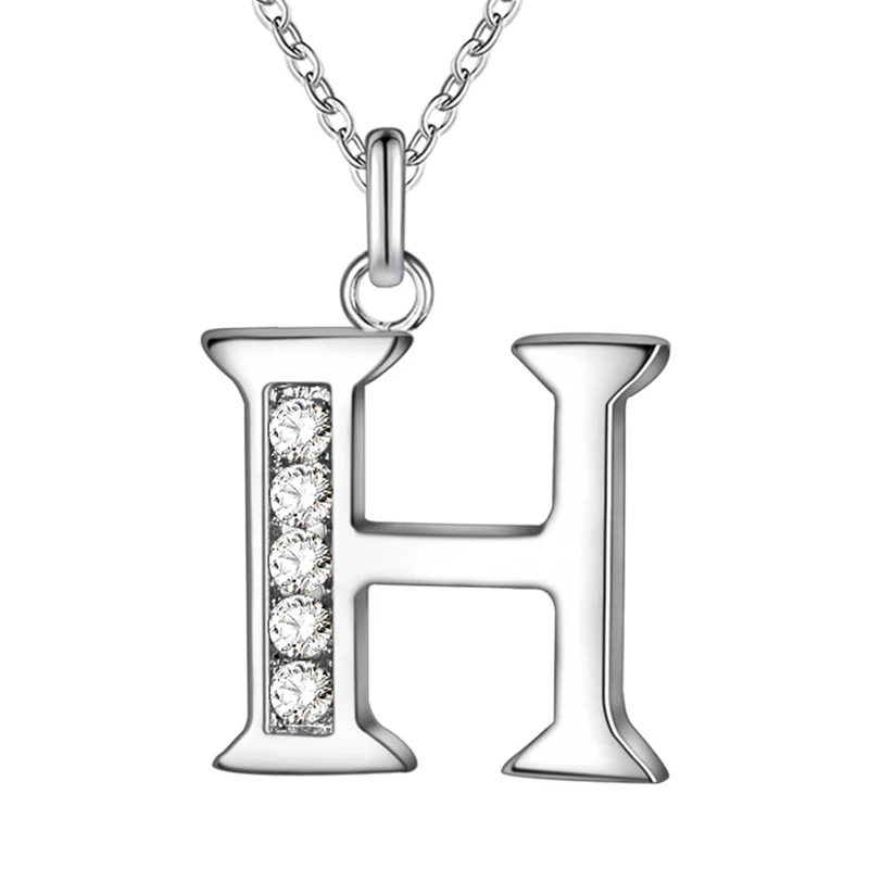 Ожерелье с подвеской с надписью "имя" для женщин и мужчин, с алфавитом от А до Я, серебряный цвет, 925, CZ покрытие, модное ожерелье, цепочка с цепочкой, ювелирное изделие