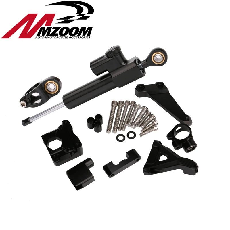 

Motorcycle CNC Aluminum Steering Damper + Adjustable Shock Absorber Stabilizing Kit Mounting Bracket For Kawasaki Z250 2015-2016