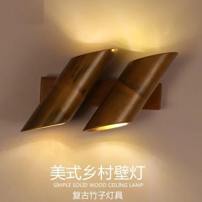 

Loft Style Bamboo Vintage Wall Light Fixtures Antique Industrial Wind LED Wall Sconces Stair Bedside Wall Lamp Indoor Lighting