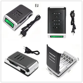 

Universal 4 Slots Intelligent Battery Charger For AA /AAA NiCd NiMh Rechargeable Batteries EU/US/UK Plug With digital LCD