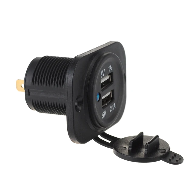 12V DC 3.1A Waterproof Dual Car USB Charger Socket Dual Port High Speed
