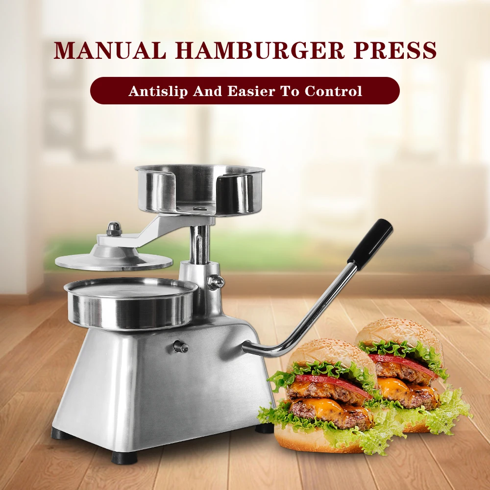 

150mm Patty Maker Hamburger Press Forming Machine With 500pcs Burger Paper Round Meat Press Aluminum Alloy Food Processors