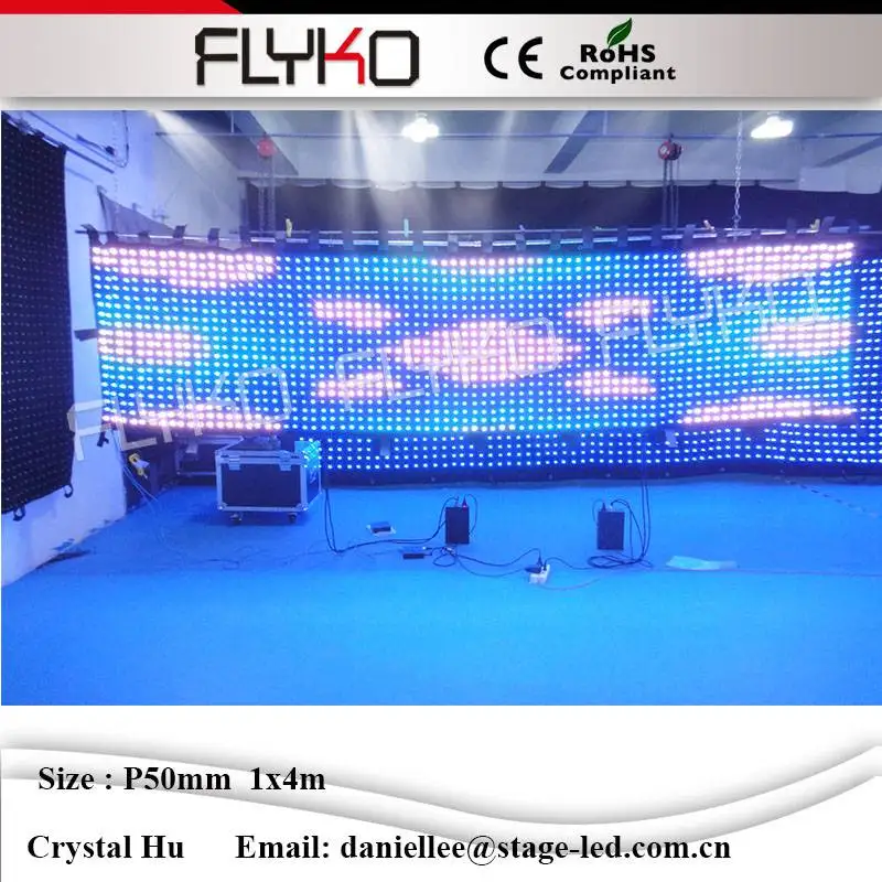 

Christmas wedding fireproof velvet led video curtain P5cm 4x1m