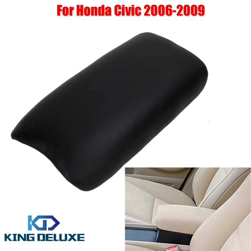 

For Honda Black PU Leather Console Box Arm Rest Armrest Lid Cover For Civic 2006-2009 Car Styling WISENGEAR #P321-1