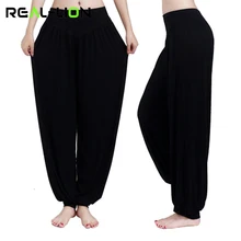 Reallion размера плюс Широкие штаны для йоги женские спортивные брюки для фитнеса с высокой талией тянущиеся спортивные брюки Полная длина спортивная одежда