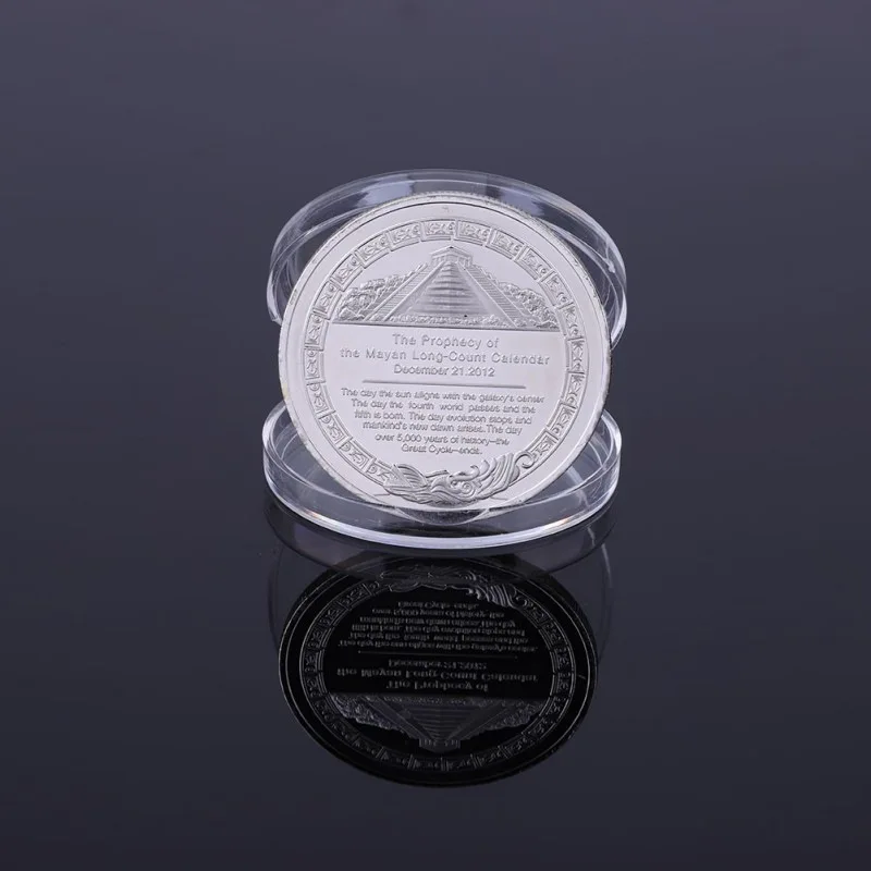 Mayan Commemorative Coin Gold Silver Plated Virtual Digital Coin Custom Ethereum Coin Litecoin Art Collection Gift
