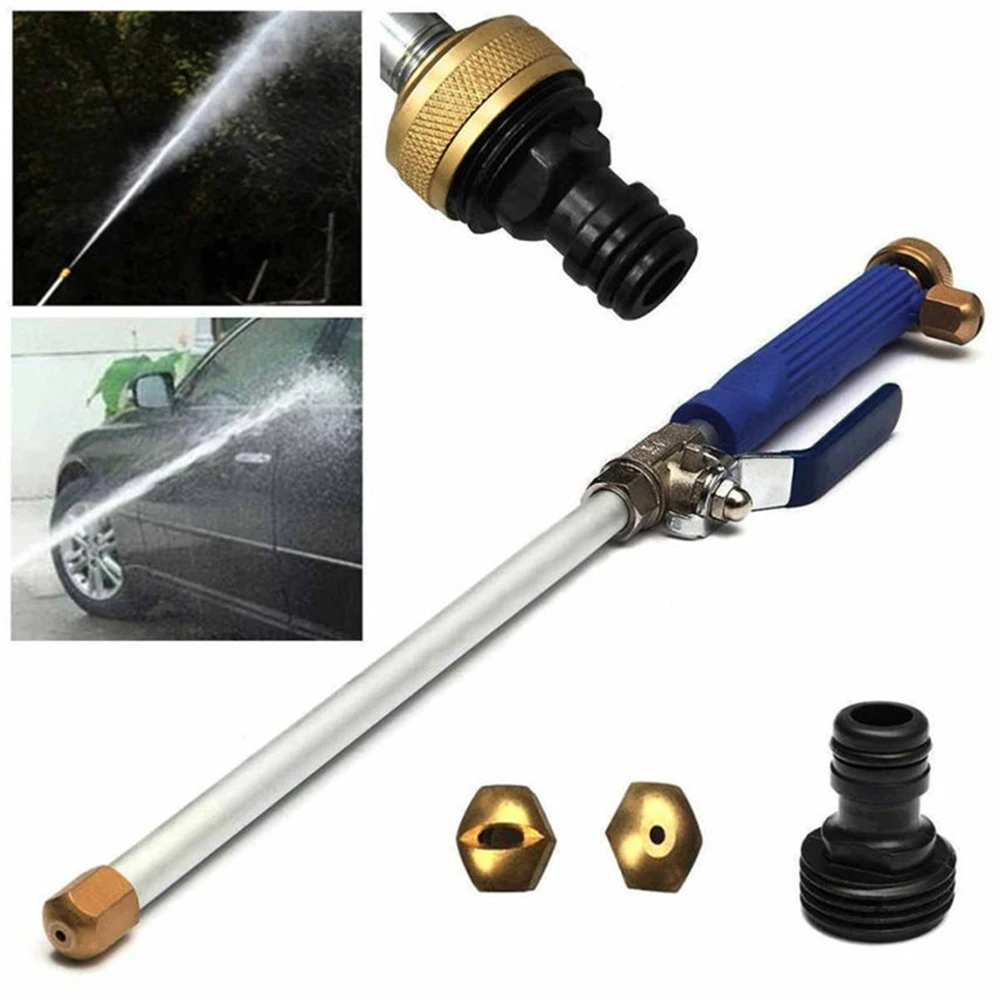 Car Garden Washer Gun High Pressure Washer Water Gun 2 Spray Tips Nozzle Long Bent Pole Water Hose Cleaning Tool Garden Watering