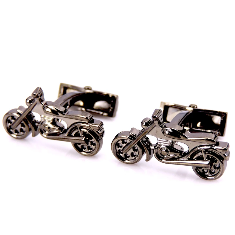 

HYX Jewellery 3D black Motorcycle cufflinks male French shirt cuff links for men's Jewelry Gift free shipping