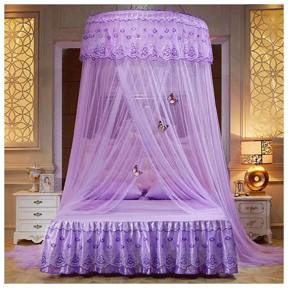 

New Round Lace Curtain Dome Princess Queen Bed Canopy Netting Mosquito Nets Home Decal Princess Bed Nets NE