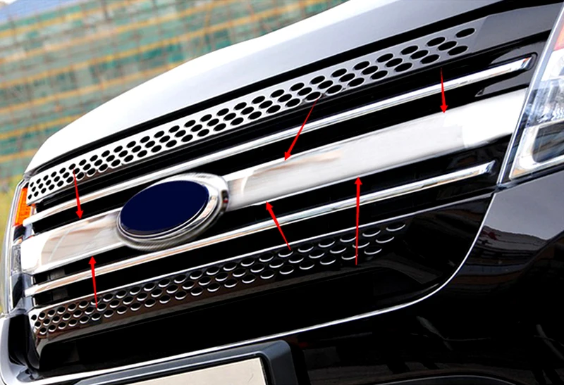 

For Ford Explorer 2011 2012 2013 2014 Front Center Grill Grille Cover trim 1pcs