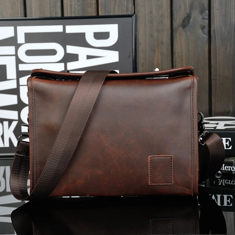 Brown Handbag Bags Satchel Retro Tote Office Faux Leather Black Single