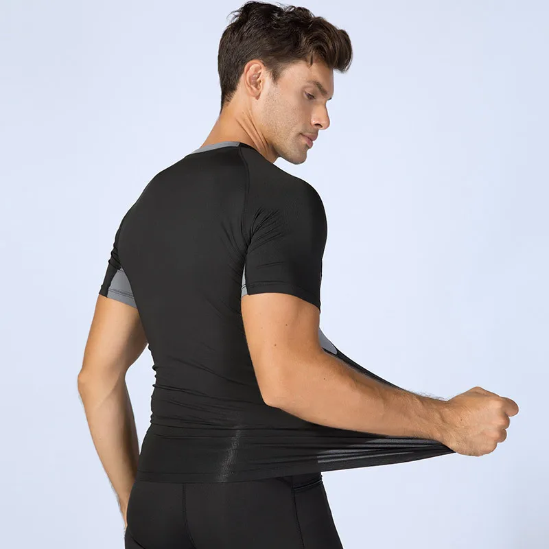 

2019 New Quick Dry Compression Tight Jersey Fitness Gym Sports Running shirt Bodybuilding short Sleeve Black T-Shirts Men people