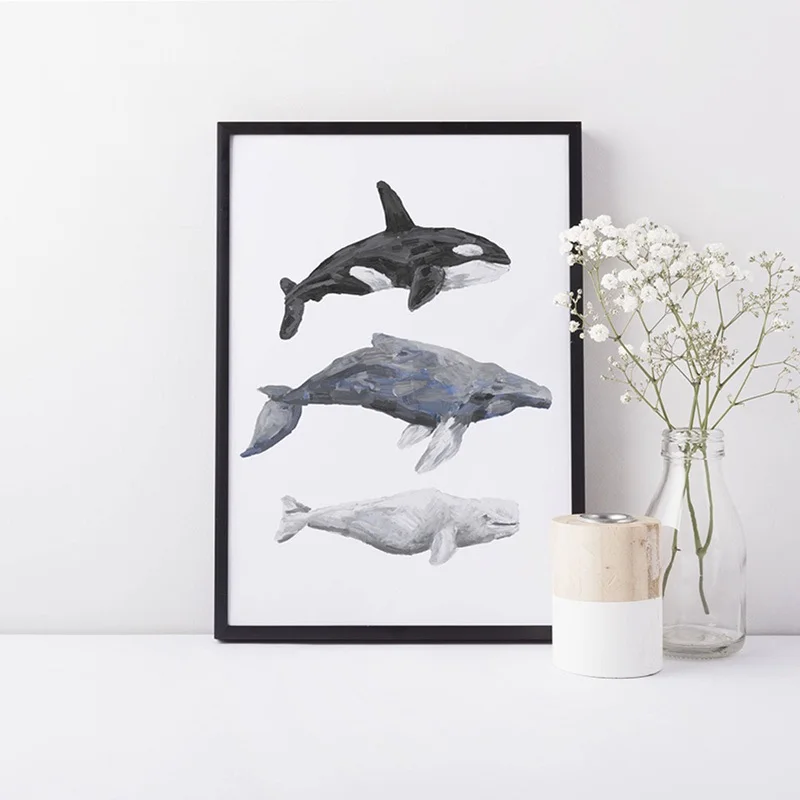 Nordic-Style-Whale-Painting-Print-Orca-Humpback-and-Beluga-Nautical-Nursery-Wall-Art-Canvas-Poster-Animal (2)