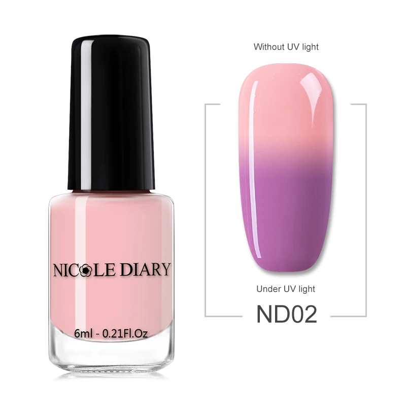 NICOLE DIARY 6 мл чувствительный к солнечному свету лак для ногтей отшелушивается меняющий цвет Лак цветной лак для ногтей лак маникюрные принадлежности - Цвет: ND02