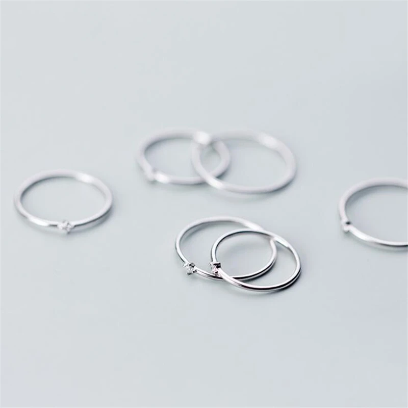 

925 Sterling Silver New Arrival Round Finger Ring Size Choose 6 8 10 Rings For Fashion Women Jewelry J5275