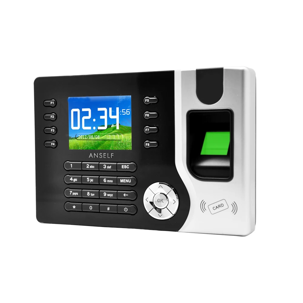 

2.4" TFT LCD Display Biometric Fingerprint Attendance Machine ID Card Reader TCP/IP Function USB DC12V/1A Time Clock Recorder