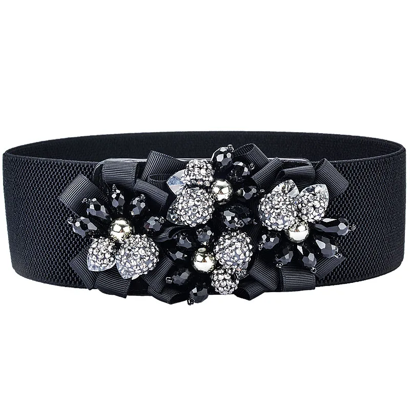 Hongmioo vintage Women Belts Luxury Brand Ladies Girls Fashion FlowerRhinestone Belt Buckles 6cm ...