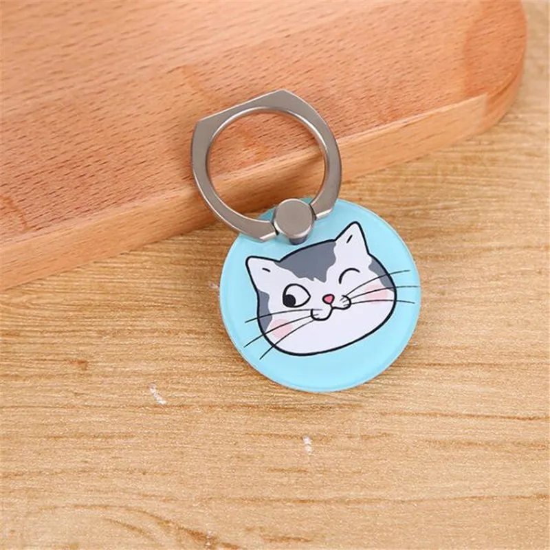 UVR lovely Cartoon Cat Dog rotate 360 degree Finger Ring all Mobile Phone Stand Holder anti-theft drop for iphone samsung xiaomi