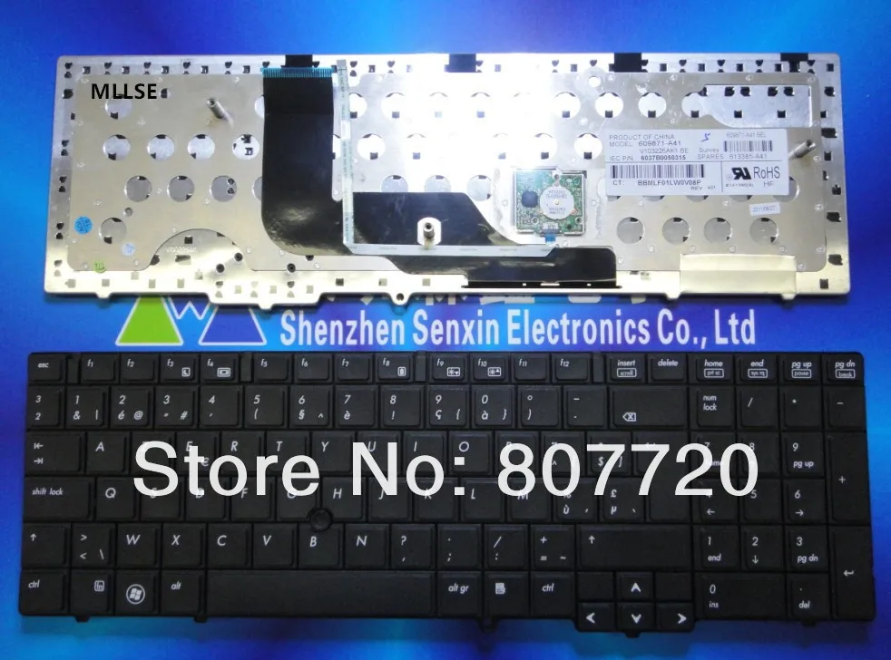 100% новая Оригинальная белая, Бельгийская клавиатура 609871-A41,613385-A41 для HP 6540B 6545B 6550B, с точечной наклейкой.