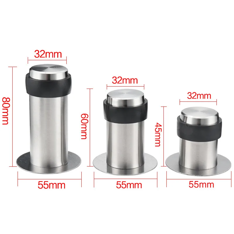 Double Use Door Stops with 3M Glue or Screws Suction Anti-Collision Stainless Steel Rubber Stopper Turtle Has Binding Resistance