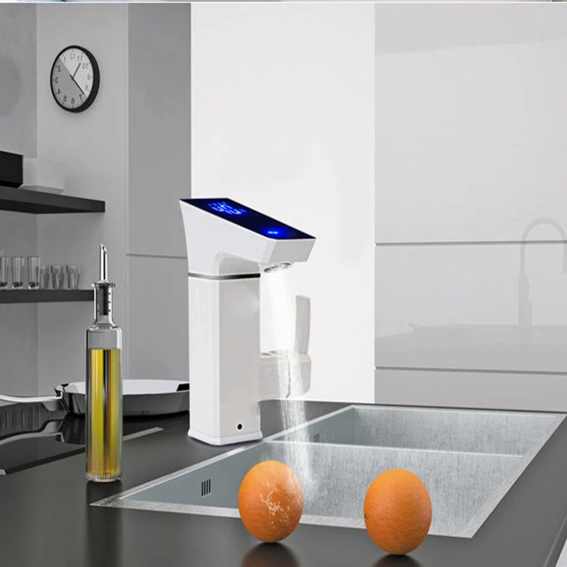 3000 Вт Мгновенное Tankless электрический водонагреватель Tap ЖК-дисплей цифровой Дисплей защита от утечки Кухня электротермического кран