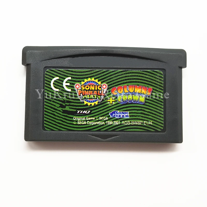 

Sonic Pinball Party + Columns Crown Video Game Cartridge Card for 32 Bit Game Console EU Sticker Version
