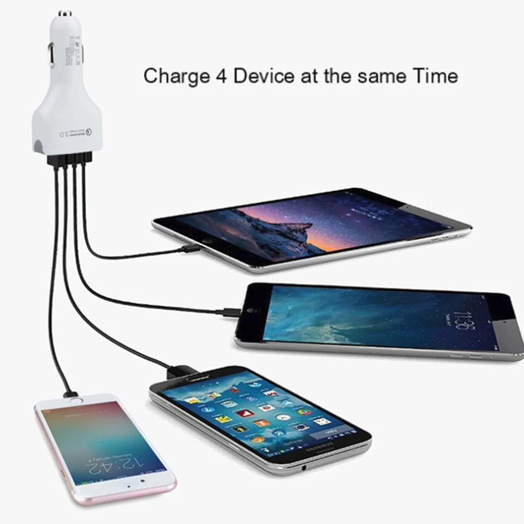 Быстрое зарядное устройство 3,0 Автомобильное зарядное устройство адаптер несколько USB 7A автомобильный мобильный телефон Универсальная быстрая умная Зарядка для iPhone Xiaomi samsung