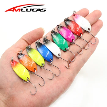 

Amlucas 1Pcs/Lot 3.5cm 2.5g Metal Spinner Spoon Fishing Lure Hard Baits Sequins Noise Paillette Pesca Fishing Tackle WE323