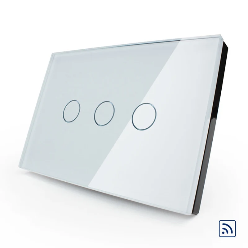 Livolo US AU Standard 3 Gang 1 Way Wireless Remote Touch Screen Light Switch with