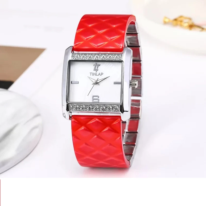 2019 Ladies Wristwatch Watch Luxury Rectangle Casual Watches Women Dress Casual Wristwatch Ester fiber Band Quartz Watch Clock