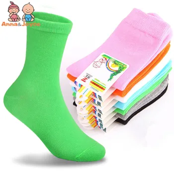 

10 pcs=5 pairs spring&autumn candy color cotton socks for children girls socks with boys socks 1-9 year atws0033