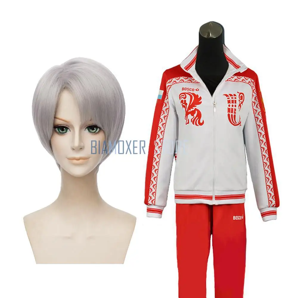 Yuri on Ice Косплей парики серый костюмы Спортивная одежда Виктора Никифорова